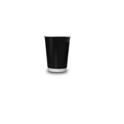 Wrapped Generic Double Wall Paper Cup, Black, 10oz